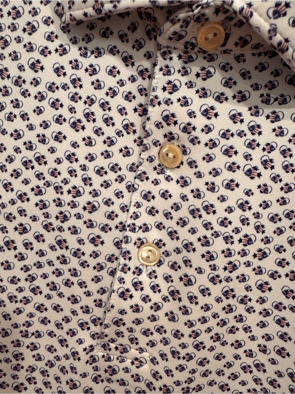 Peter Millar Summer Comfort Golf Polo Fish Print XL - Picture 4 of 7